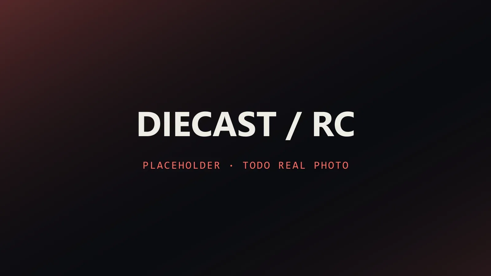 รถโมเดล diecast และรถบังคับหลายสเกลวางเรียงกัน